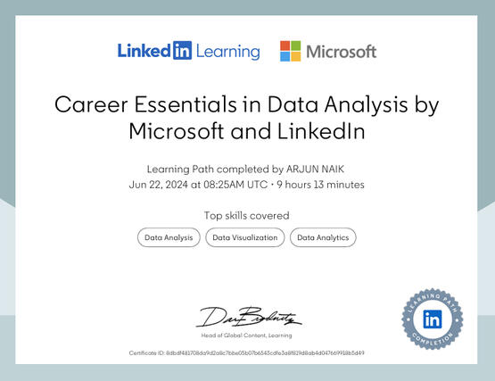 Carrer Essential in Data Analysis by Microsoft and Linkedin